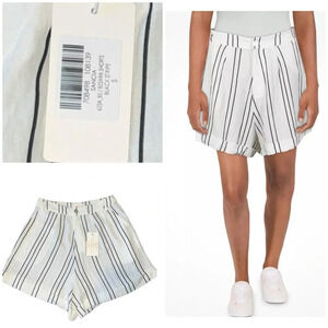 SANCIA Besara Womens Striped Cuffed Casual Shorts Size Small 100% Cotton